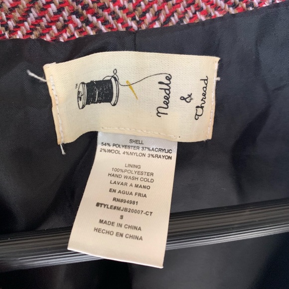 Anthro Needle & Thread Herringbone Tweed Pea Coat - Picture 5 of 7